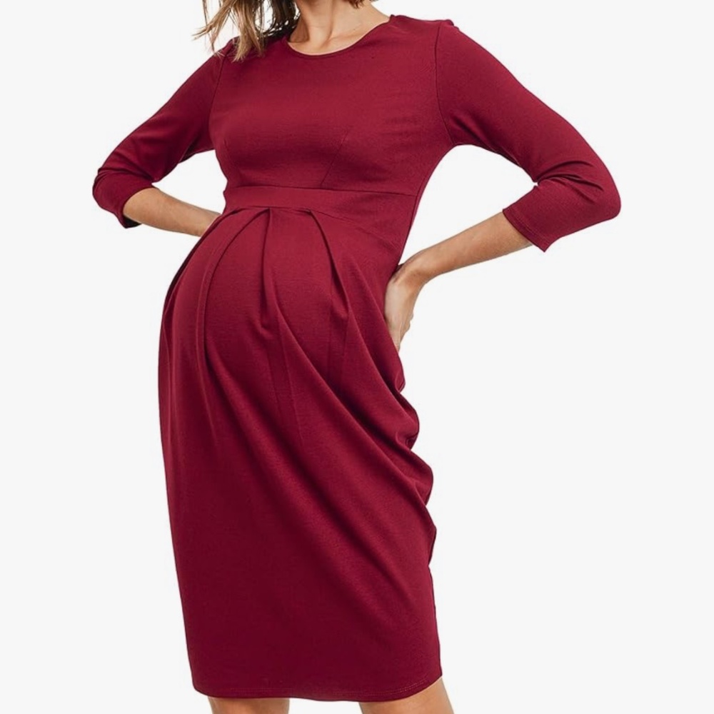 Burgundy maternity dress